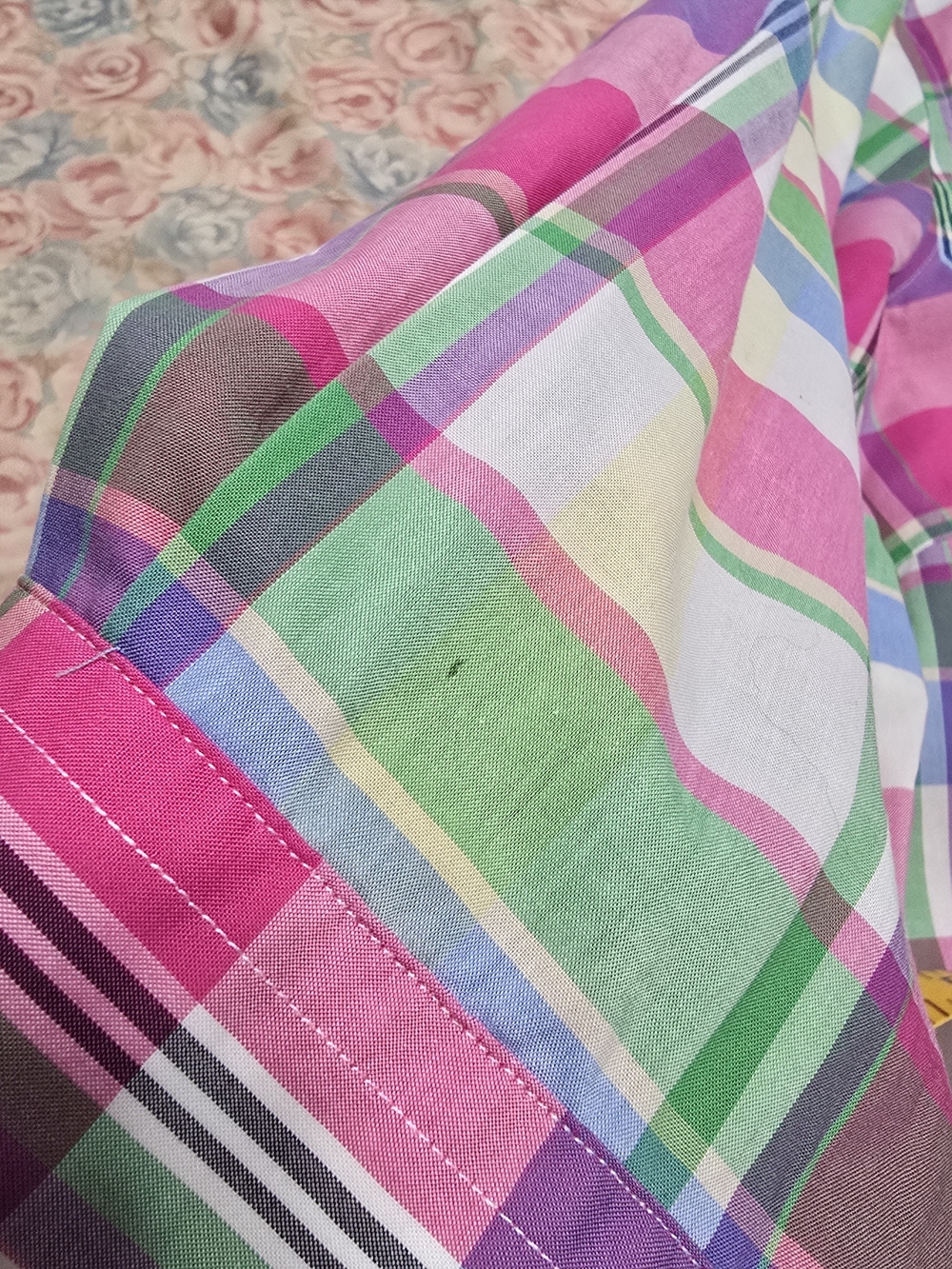 Women's Pink Multi-Color Plaid Button-Up Shirt - Picture 6 of 9